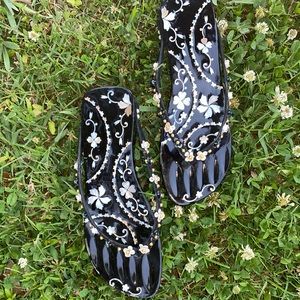 Japanese pearly inlay sandals
